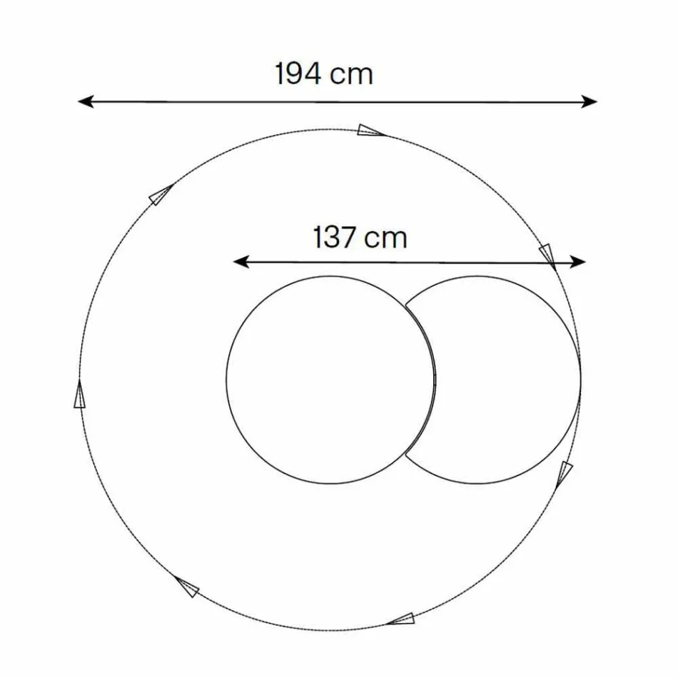 Rund väggspegel med satellit som roterar 360 ° Tillverkad i Italien - Shaki Viadurini