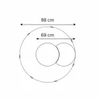 Rund väggspegel med satellit som roterar 360 ° Tillverkad i Italien - Shaki Viadurini