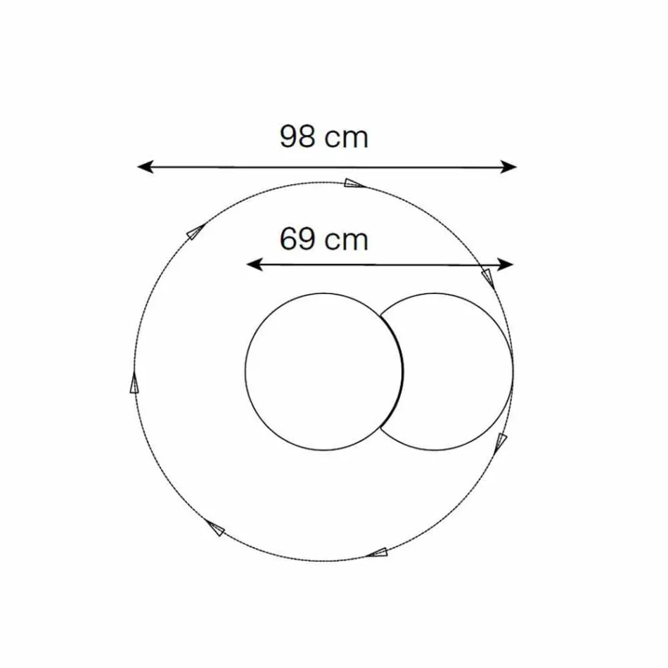 Rund väggspegel med satellit som roterar 360 ° Tillverkad i Italien - Shaki Viadurini