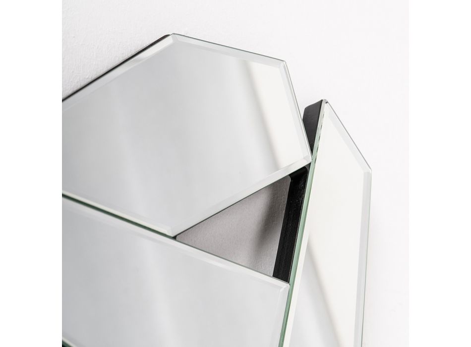 110 cm Formad väggspegel i glas med modern ram - Nirdo Viadurini