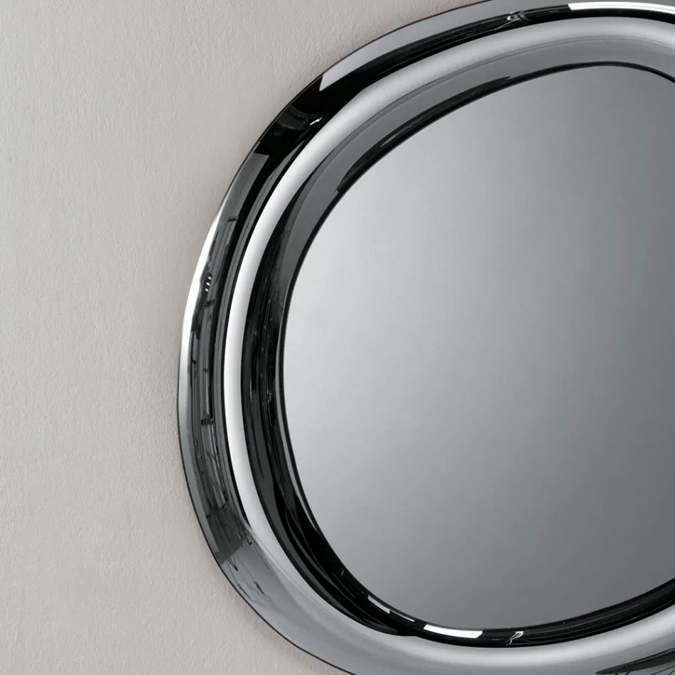 Formad väggspegel med böjd ram Tillverkad i Italien - Babila Viadurini