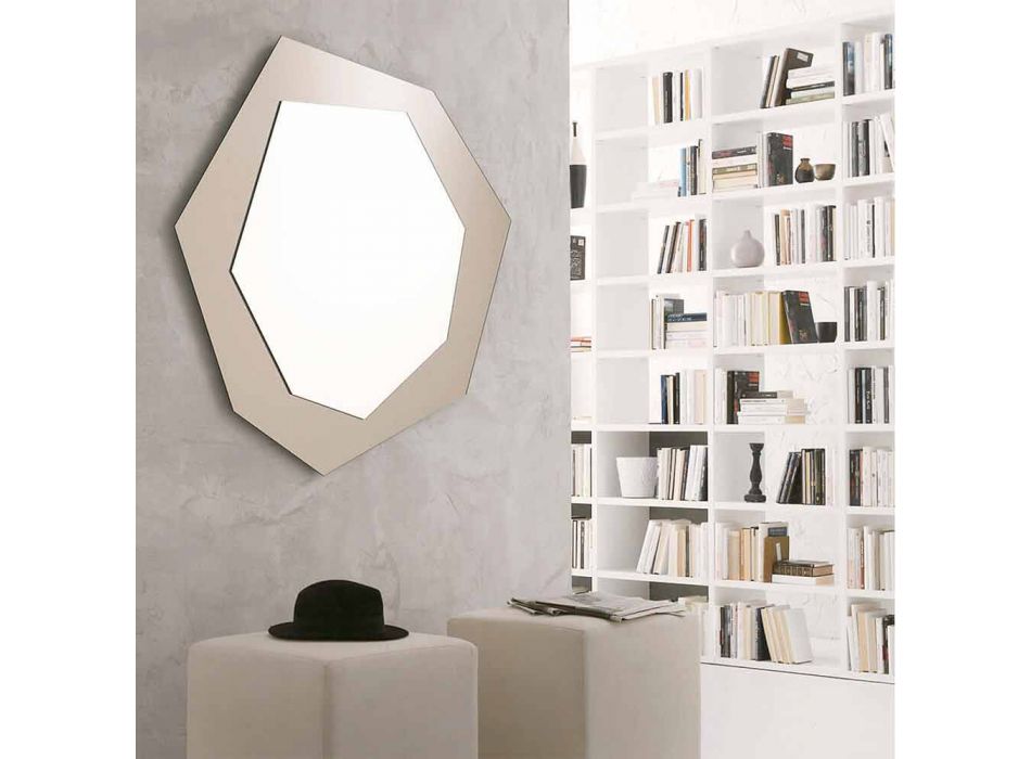 Formad väggspegel med glasram tillverkad i Italien - klor Viadurini