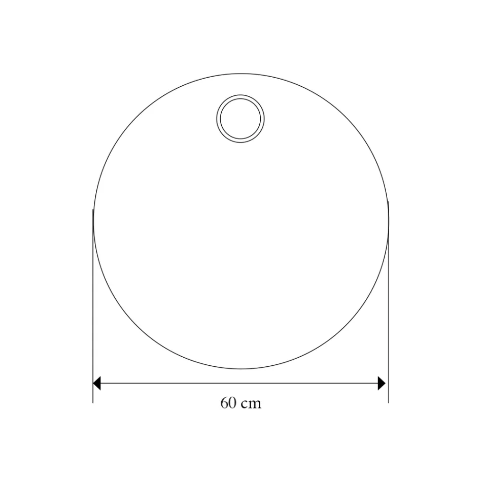 Rund väggspegel med färgad teakring tillverkad i Italien - Odile Viadurini