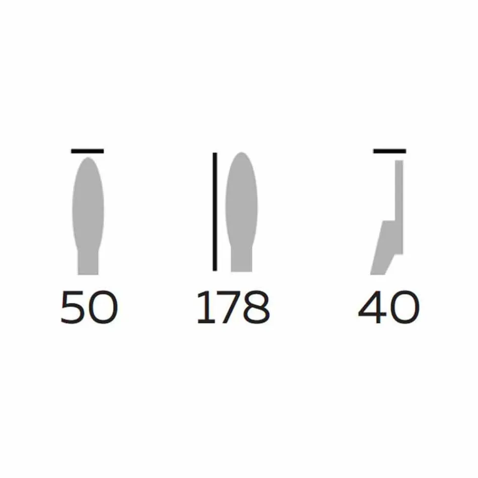 Designgolvspegel i ask och metall tillverkad i Italien - Cuspide Viadurini