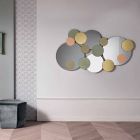 Dekorativ väggspegel med färgade cirklar i två dimensioner - Babol Viadurini