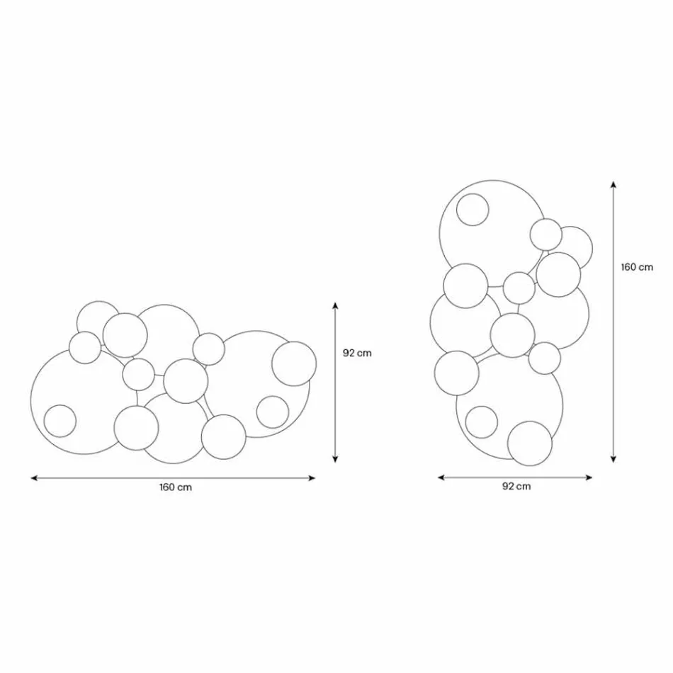 Dekorativ väggspegel med färgade cirklar i två dimensioner - Babol Viadurini