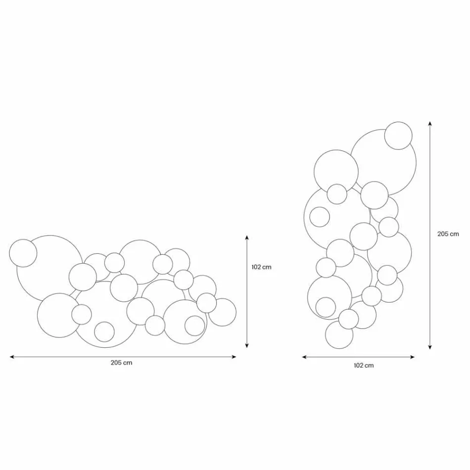 Dekorativ väggspegel med färgade cirklar i två dimensioner - Babol Viadurini