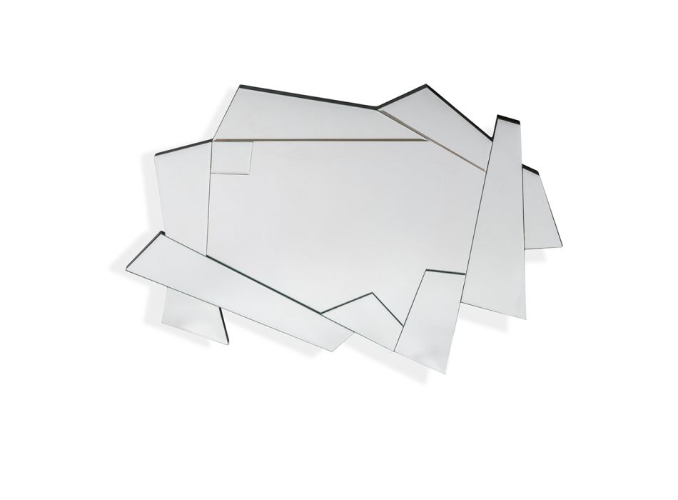 Dekorativ väggspegel i glas med formad ram - Nefro Viadurini