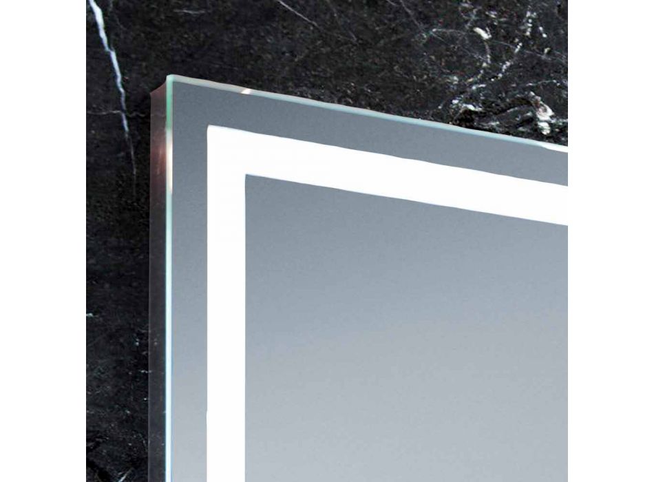 Mirror modern design badrum med LED-belysning Paco Viadurini