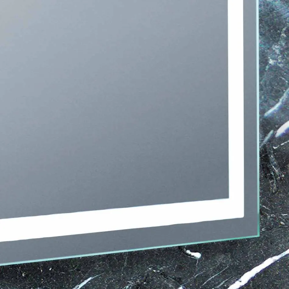 Mirror modern design badrum med LED-belysning Paco Viadurini