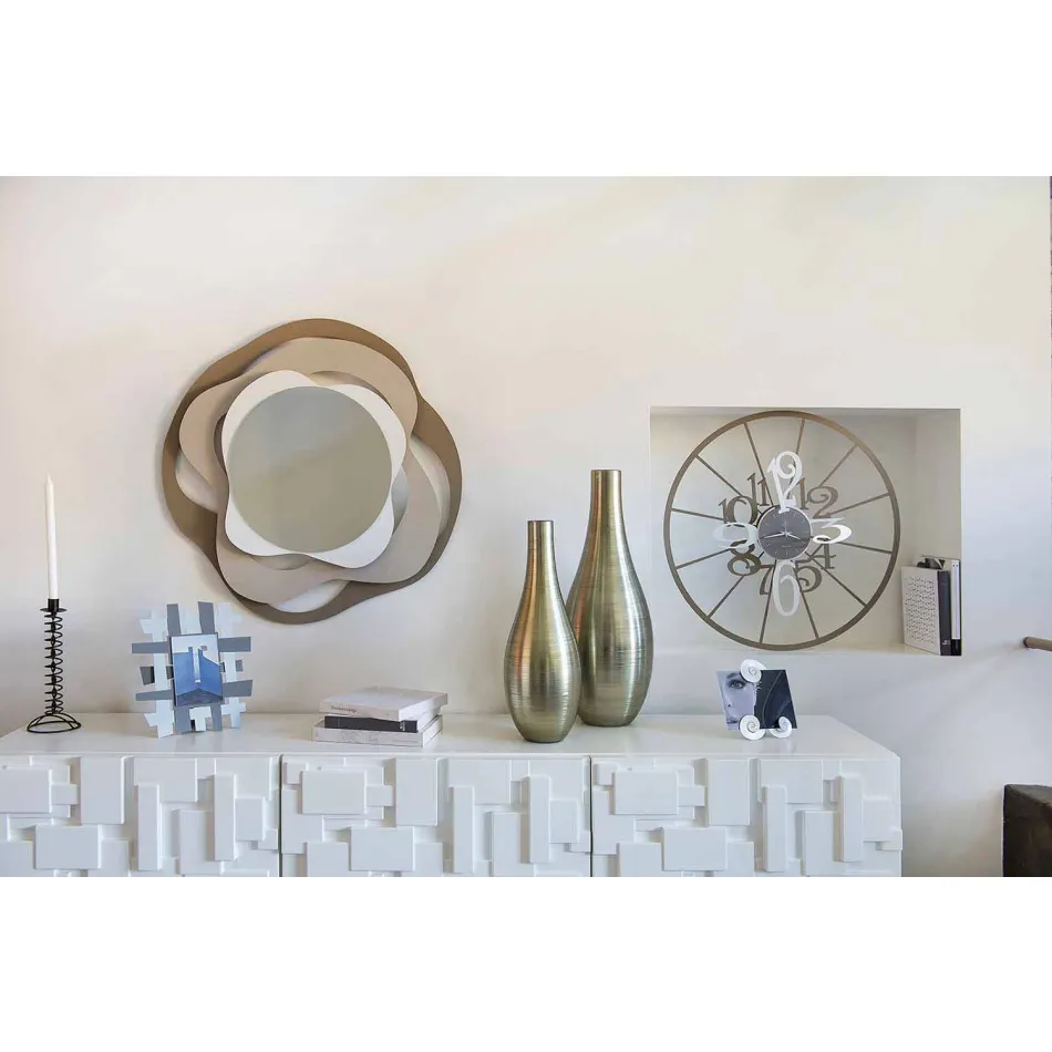 Tricolor Iron Modern Wall Wall Mirror Made in Italy - Gertrude Viadurini