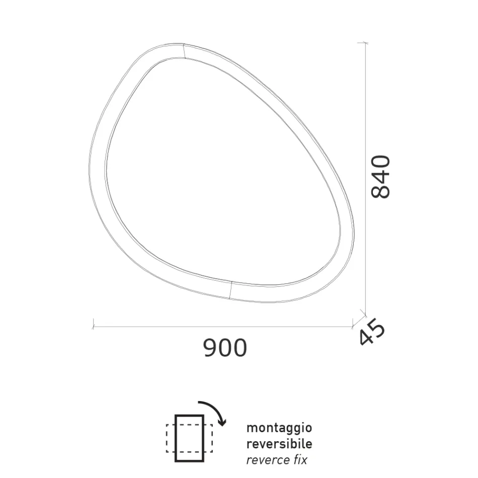 Oregelbundet formad spegel med bakgrundsbelysning tillverkad i Italien - Ride Viadurini
