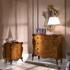 Lyxformad spegel med bladguld ram tillverkad i Italien - värdefull Viadurini