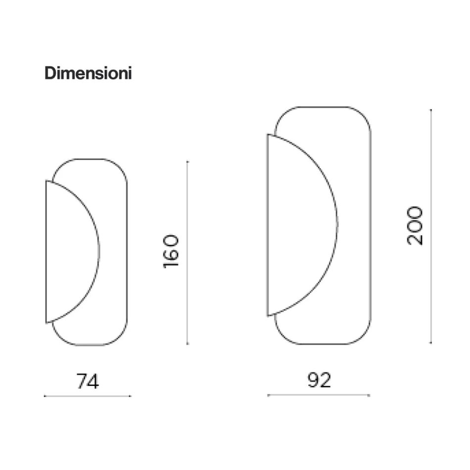 Spegel tillverkad av 2 överlappande formade ark Tillverkad i Italien - Adelaide Viadurini