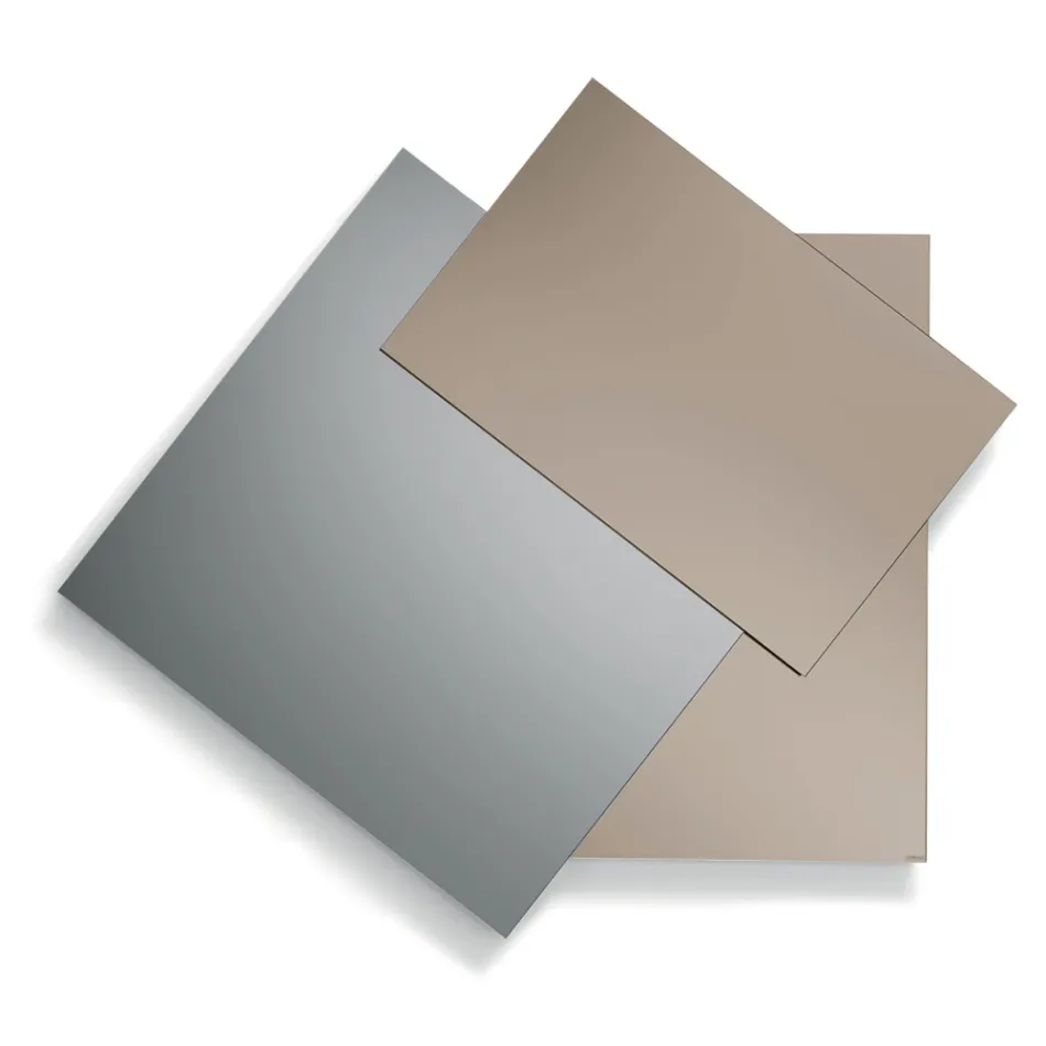 Spegel gjord av 3 överlappande plattor, 2 brons och 1 rökfärgad - Armida Viadurini