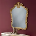 Träspegel med formad perforerad ram Tillverkad i Italien - Amazon Viadurini