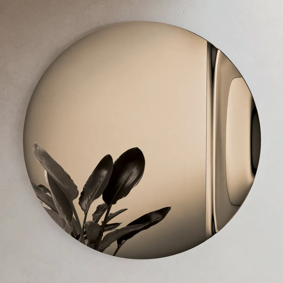 Italiensk vågformad spegel i smält glas - Candida Viadurini