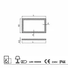 Moderna spegel med frostade glaskanter, LED-belysning, Ady Viadurini