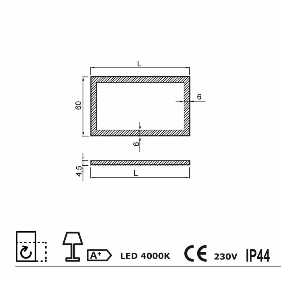 Moderna spegel med frostade glaskanter, LED-belysning, Ady Viadurini
