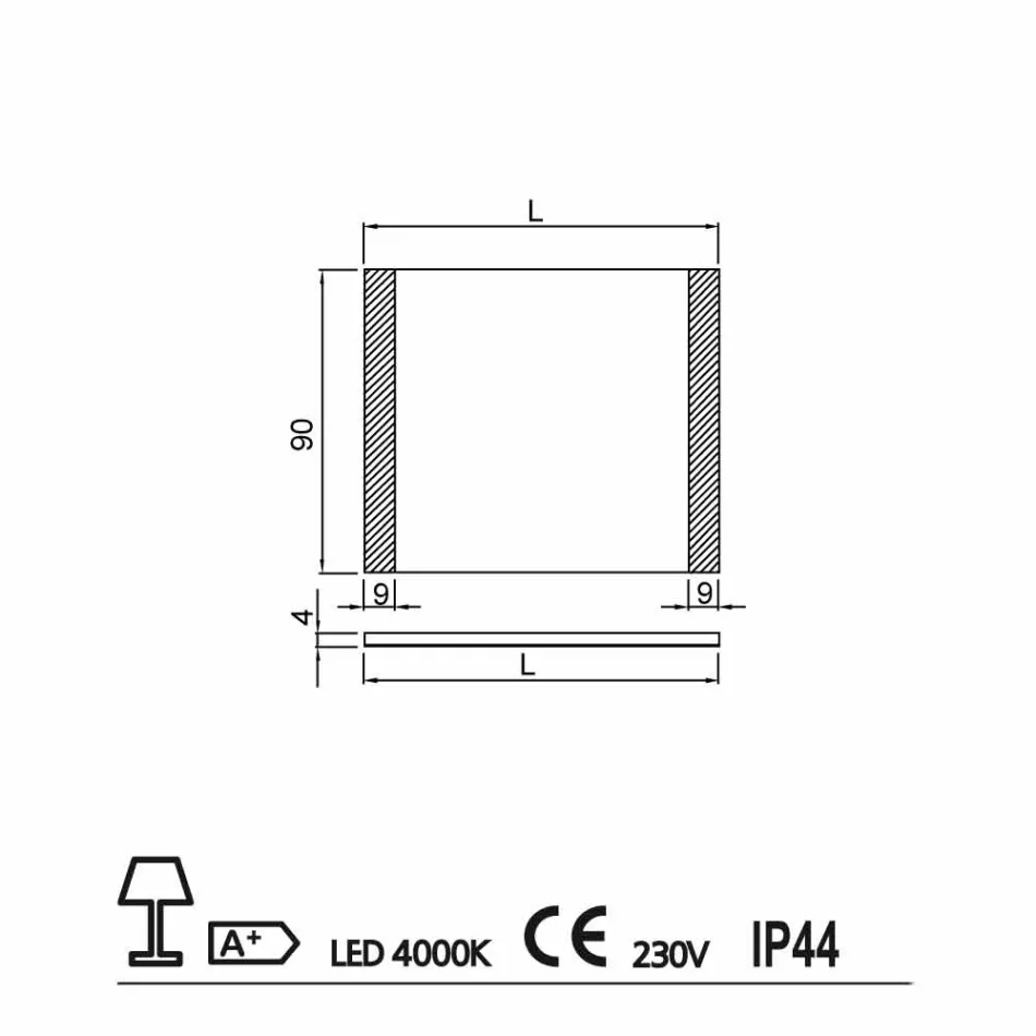 Moderna badrum spegel med LED-lampor, L1200xh.900 mm, Agata Viadurini