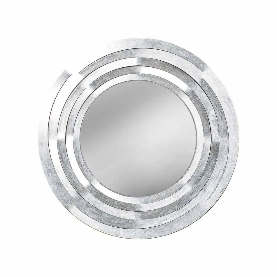 Modern cirkulär väggspegel i färgat järn tillverkad i Italien - Oregano Viadurini