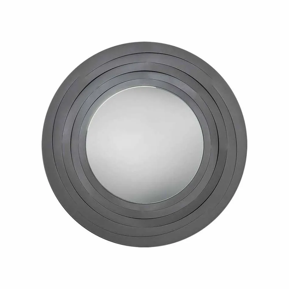 Modern cirkulär väggspegel i färgat järn tillverkad i Italien - Oregano Viadurini