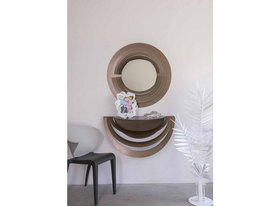Modern cirkulär väggspegel i färgat järn tillverkad i Italien - Oregano Viadurini