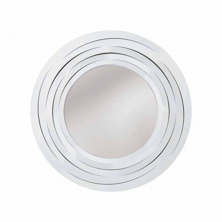 Modern cirkulär väggspegel i färgat järn tillverkad i Italien - Oregano Viadurini