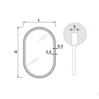 Oval spegel med metallram och lampor Made in Italy - Mozart Viadurini