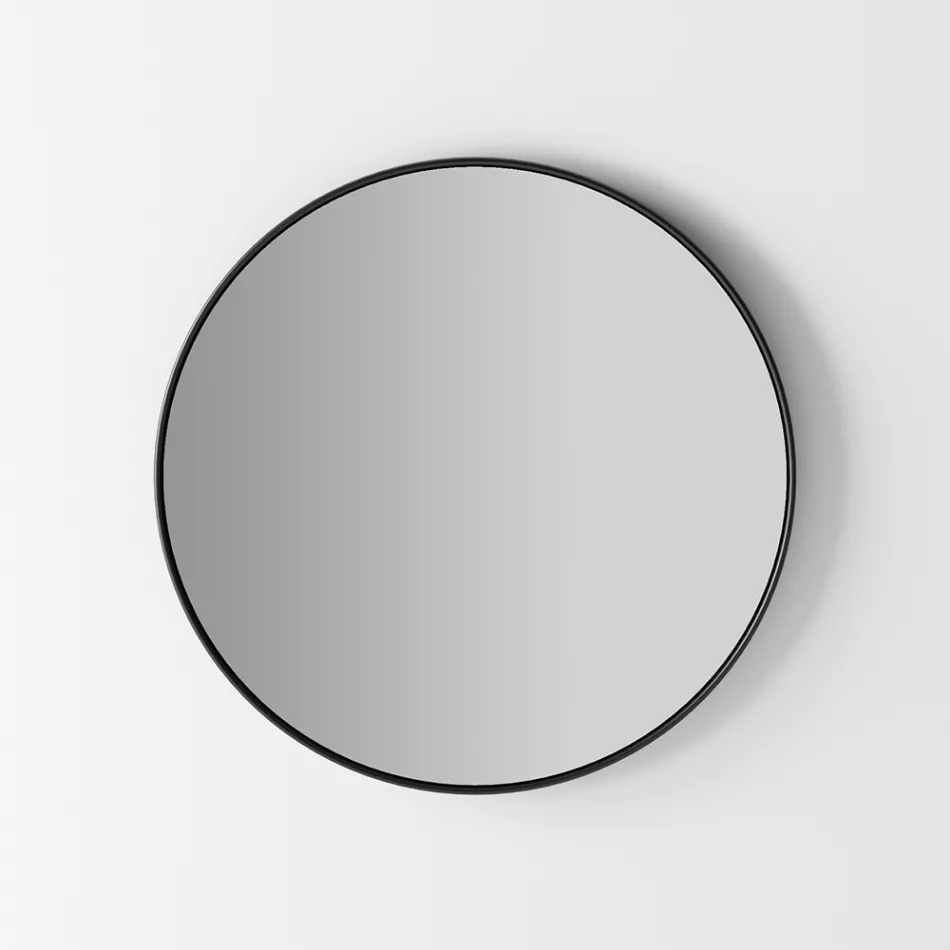 Bakgrundsbelyst väggspegel med svart ram Tillverkad i Italien - Riflessi Viadurini