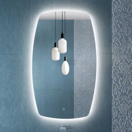 Perimeter LED-bakgrundsbelyst spegel tillverkad i Italien - Sleep Viadurini