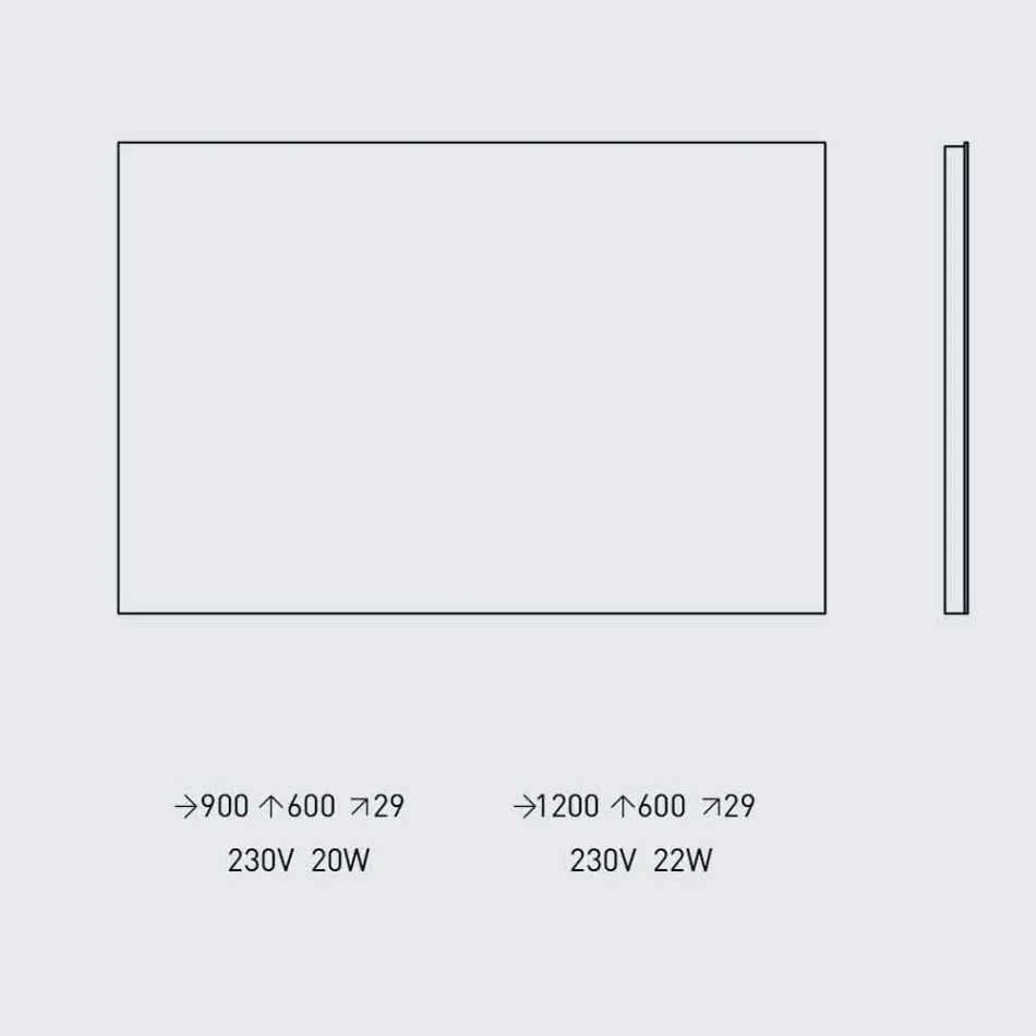 Bakgrundsbelyst väggspegel med stålram Tillverkad i Italien - Tundra Viadurini