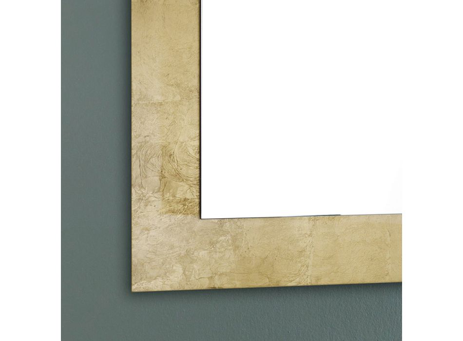 Rektangulär väggspegel med ram i silver, guld eller koppar - Stileo Viadurini