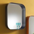 Rundad rektangulär spegel, metallram tillverkad i Italien - Alexandra Viadurini