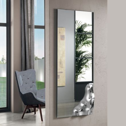 Rektangulär spegel med hörn i smält glas tillverkad i Italien - Adelinda Viadurini