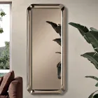 Rektangulär spegel med gjuten kristallram Tillverkad i Italien - Belinda Viadurini