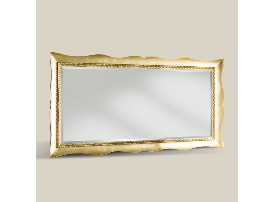 Rektangulär spegel med klassiskt formad ram tillverkad i Italien - Lara Viadurini