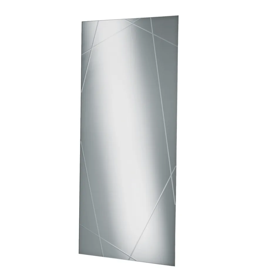 Rektangulär spegel med lasergravyrer Tillverkad i Italien - Alberta Viadurini