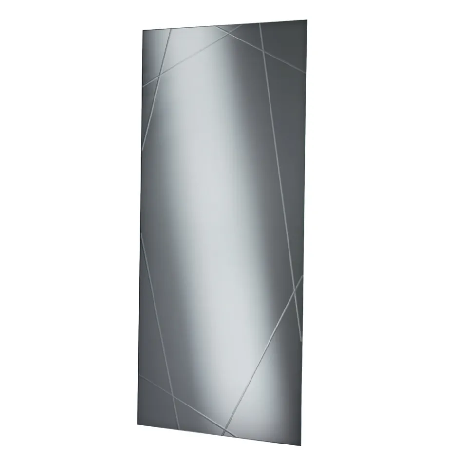 Rektangulär spegel med lasergravyrer Tillverkad i Italien - Alberta Viadurini