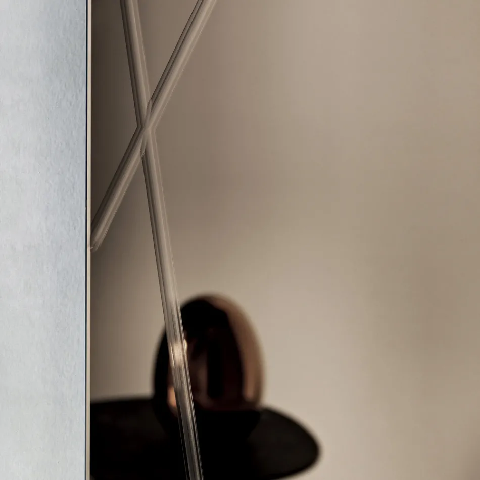 Rektangulär spegel med lasergravyrer Tillverkad i Italien - Alberta Viadurini