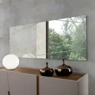 Rektangulär spegel med lasergravyrer Tillverkad i Italien - Alberta Viadurini