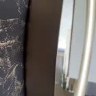 Rund väggspegel med metallram Olika färger och LED-ljus - Renga Viadurini