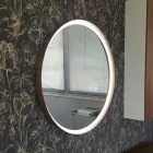 Rund väggspegel med metallram Olika färger och LED-ljus - Renga Viadurini