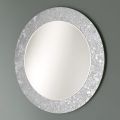 Rund spegel med bladdekorerad glasram Tillverkad i Italien - Alisso