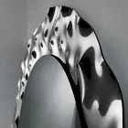 Rund spegel med vågig glasram Tillverkad i Italien - Adelma Viadurini