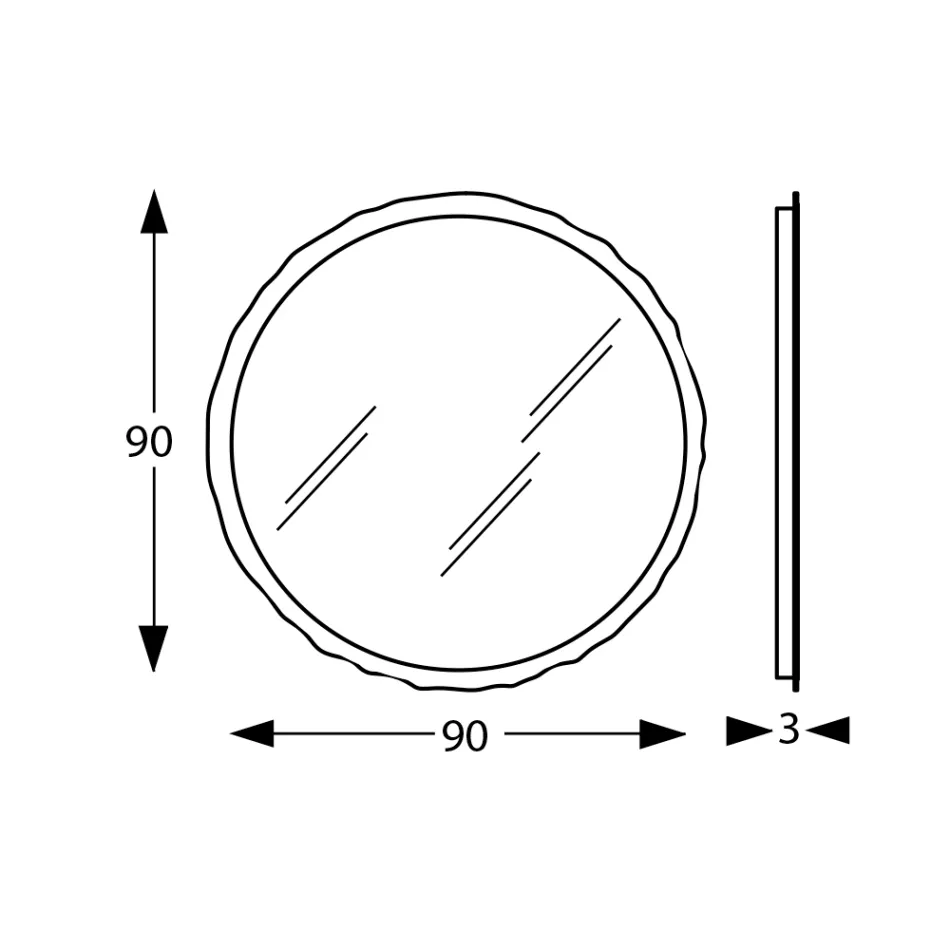 Rund spegel med integrerad LED-belysning Tillverkad i Italien - Vinci Viadurini
