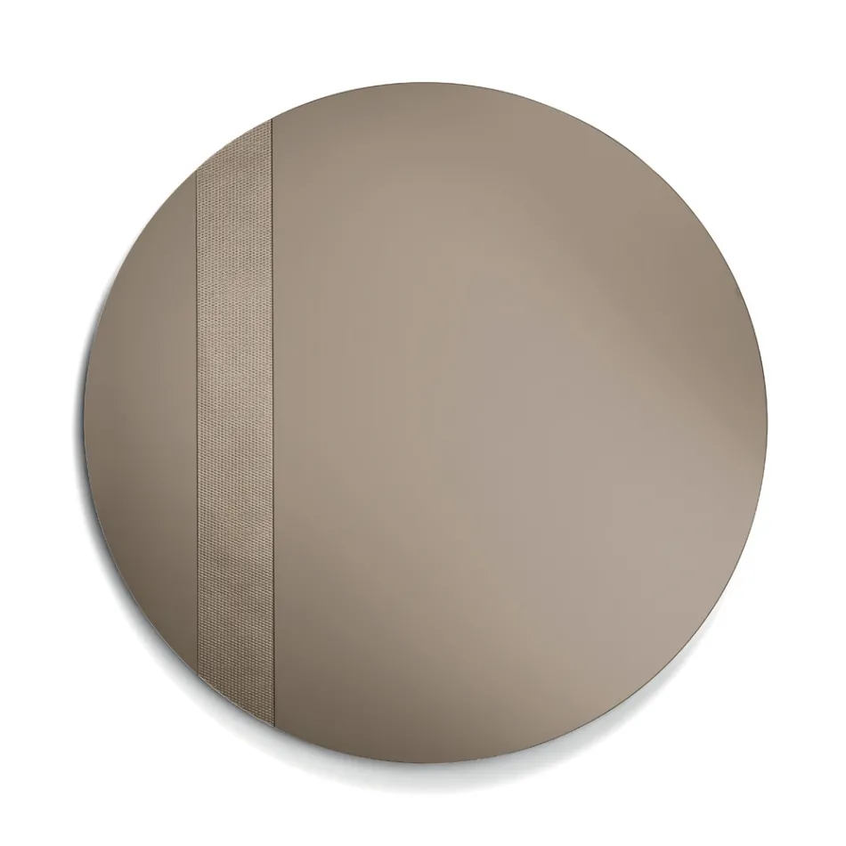 Rund spegel med nätinsats Tillverkad i Italien - Brigitta Viadurini