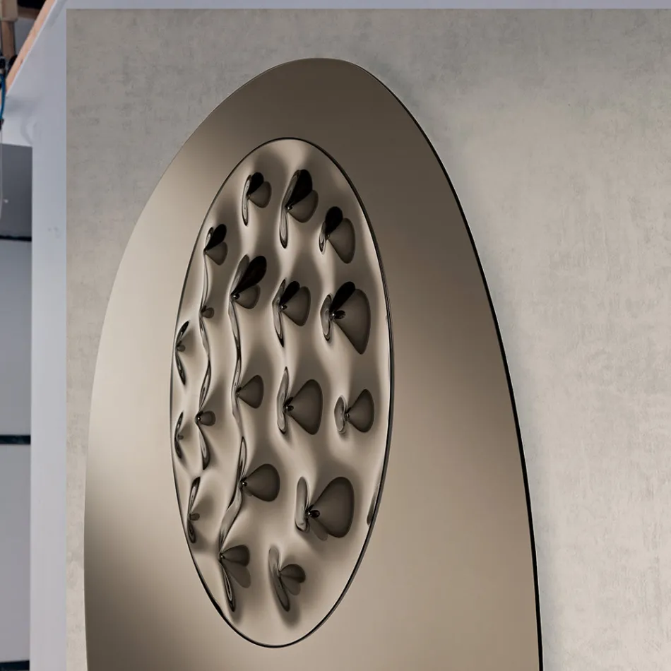 Formad spegel med vågig glasinsats Tillverkad i Italien - Adalberta Viadurini