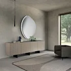 Abigailleformad spegel med halvram i smält glas Tillverkad i Italien Viadurini