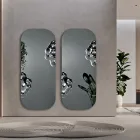 Rektangulär spegel med vågig glasinsats Tillverkad i Italien - Adelasia Viadurini